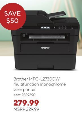 Staples Brother mfc-l2730dw multifunction monochrome laser printer offer