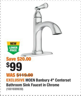 Home Depot Exclusive moen banbury 4 centerset bathroom sink faucet in chrome offer
