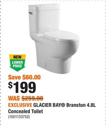 Home Depot Exclusive glacier bay® branston 4.8l concealed toilet offer