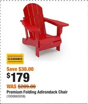 Home Depot Premium folding adirondack chair offer