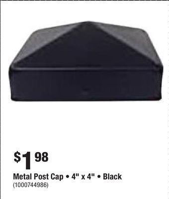 Home Depot Metal post cap • 4 x 4 • black offer