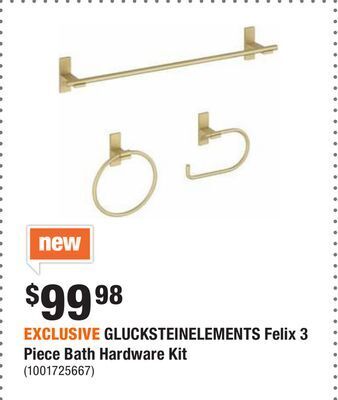 Home Depot Exclusive glucksteinelements felix 3 piece bath hardware kit offer