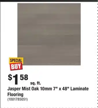 Home Depot Jasper mist oak 10mm 7 x 48 laminate flooring offer
