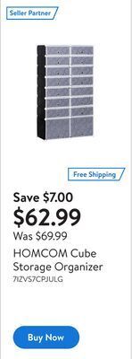 Walmart Homcom cube storage organizer offer