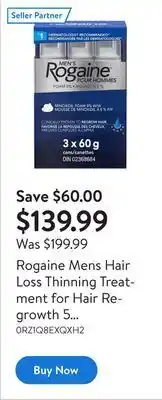 Walmart Rogaine mens hair loss thinning treatment for hair regrowth 5 minoxidil foam offer