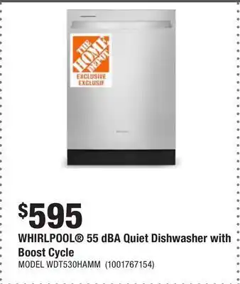 Home Depot Whirlpool® 55 dba quiet dishwasher with boost cycle offer