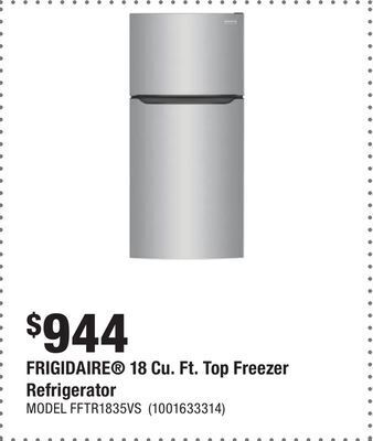 Home Depot Frigidaire® 18 cu. ft. top freezer refrigerator offer