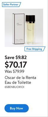 Walmart Oscar de la renta eau de toilette offer