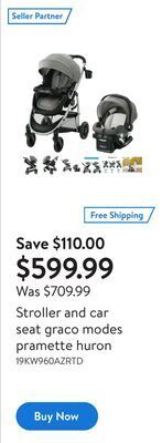 Walmart Stroller and car seat graco modes pramette huron offer