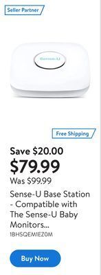 Walmart Sense-u base station - compatible with the sense-u baby monitors and lets you see your baby's vitals from anywhere (baby moni offer