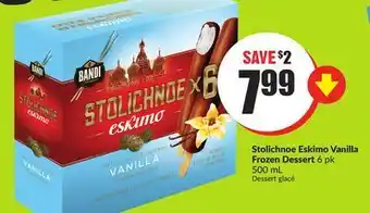 FreshCo Stolichnoe eskimo vanilla frozen dessert 6 pk offer