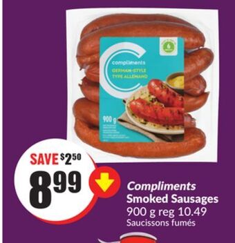 Chalo FreshCo Compliments smoked sausages 900 g offer