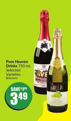 FreshCo Pure heaven drinks 750 ml selected varieties offer