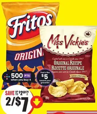 FreshCo Miss vicke's 190-200 g, fritos 340 g or rold gold offer