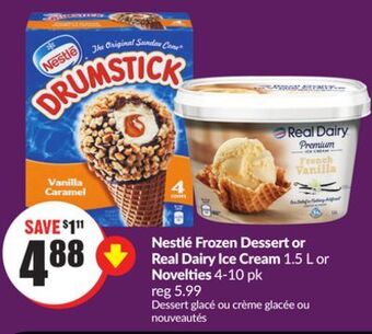 Chalo FreshCo Nestlé frozen dessert or real dairy ice cream 1.5 l or novelties 4-10 pk offer