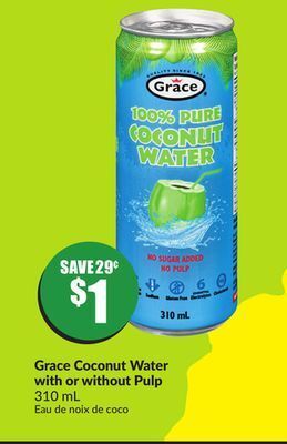 Chalo FreshCo Grace coconut water with or without pulp 310 ml offer