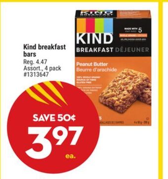 Giant Tiger Kind breakfast bars offer