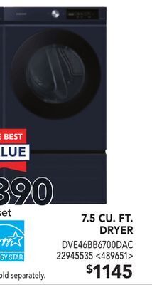 RONA Samsung 7.5 cu. ft. dryer offer