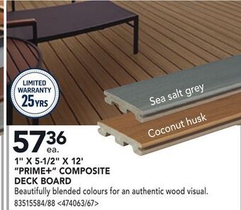 RONA 1 x 5-1/2 x 12' prime+ composite deck board offer