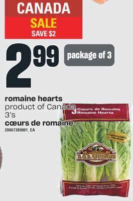 Valu-mart Cœurs de romaine, 3's offer