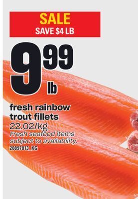 Zehrs Markets Fresh rainbow trout fillets offer