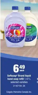 Zehrs Markets Softsoap® brand liquid hand soap refill, 1.47 l offer