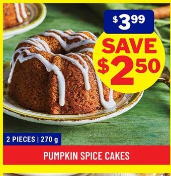 M & M Food Market Pumpkin spice cakes offer