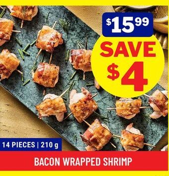 M & M Food Market Bacon wrapped shrimp offer