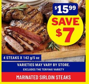 M & M Food Market Marinated sirloin steaks offer