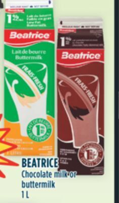 Marché Adonis Beatrice chocolate milk or buttermilk offer