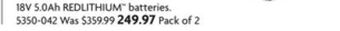 Home Hardware 18v 5.0ah redlithium™ batteries offer