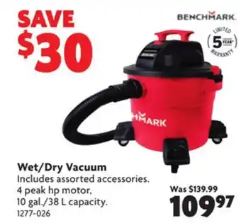 Home Hardware Benchmark wet/dry vacuum offer