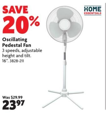 Home Hardware Oscillating pedestal fan offer