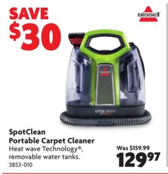 Home Hardware Spotclean portable carpet cleaner offer
