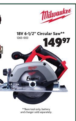 Home Hardware 18v 6-1/2 circular saw** offer