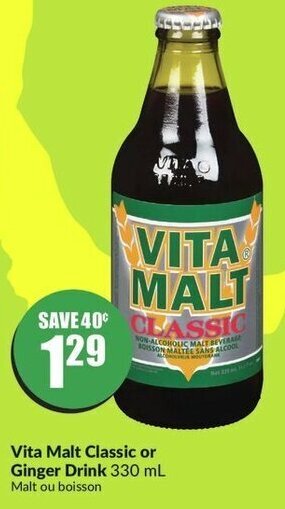 FreshCo Vita Malt Classic or Ginger Drink 330 mL offer