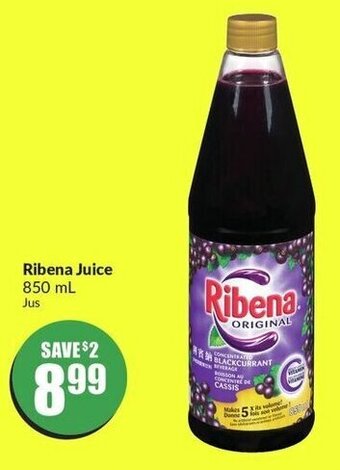 FreshCo Ribena Juice 850 mL offer