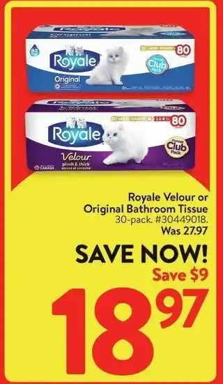 Walmart Original Bathroom Tissue offer