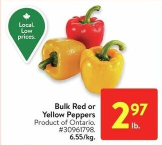 Walmart Bulk Red or Yellow Peppers offer