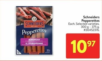 Walmart Schneiders Pepperettes 300 g - 375 g offer