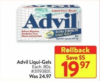 Walmart Advil Liqui-Gels offer