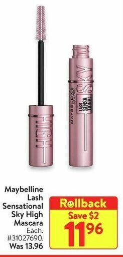 Walmart Maybelline Lash Sensational Sky High Mascara offer