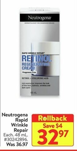 Walmart Neutrogena Rapid Wrinkle Repair 48 mL offer