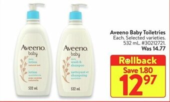 Walmart Aveeno Baby Toiletries 532 mL offer