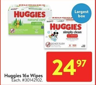 Walmart Huggies 16x Wipes offer