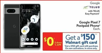 Walmart Google Pixel 7 Postpaid Phone offer