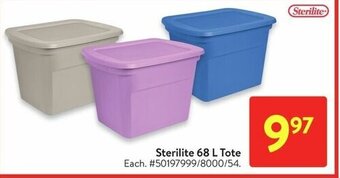 Walmart Sterilite 68 L Tote offer