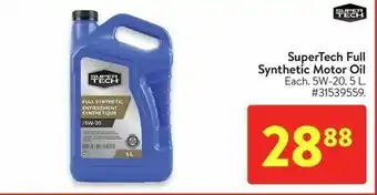 Walmart SuperTech Full Synthetic Motor Oil 5W-20. 5 L. offer