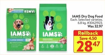 Walmart IAMS Dry Dog Food offer