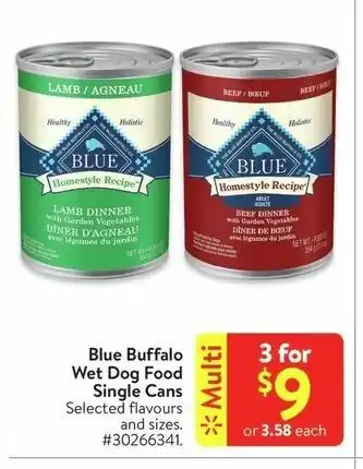 Walmart Blue Buffalo Wet Dog Food Single Cans offer
